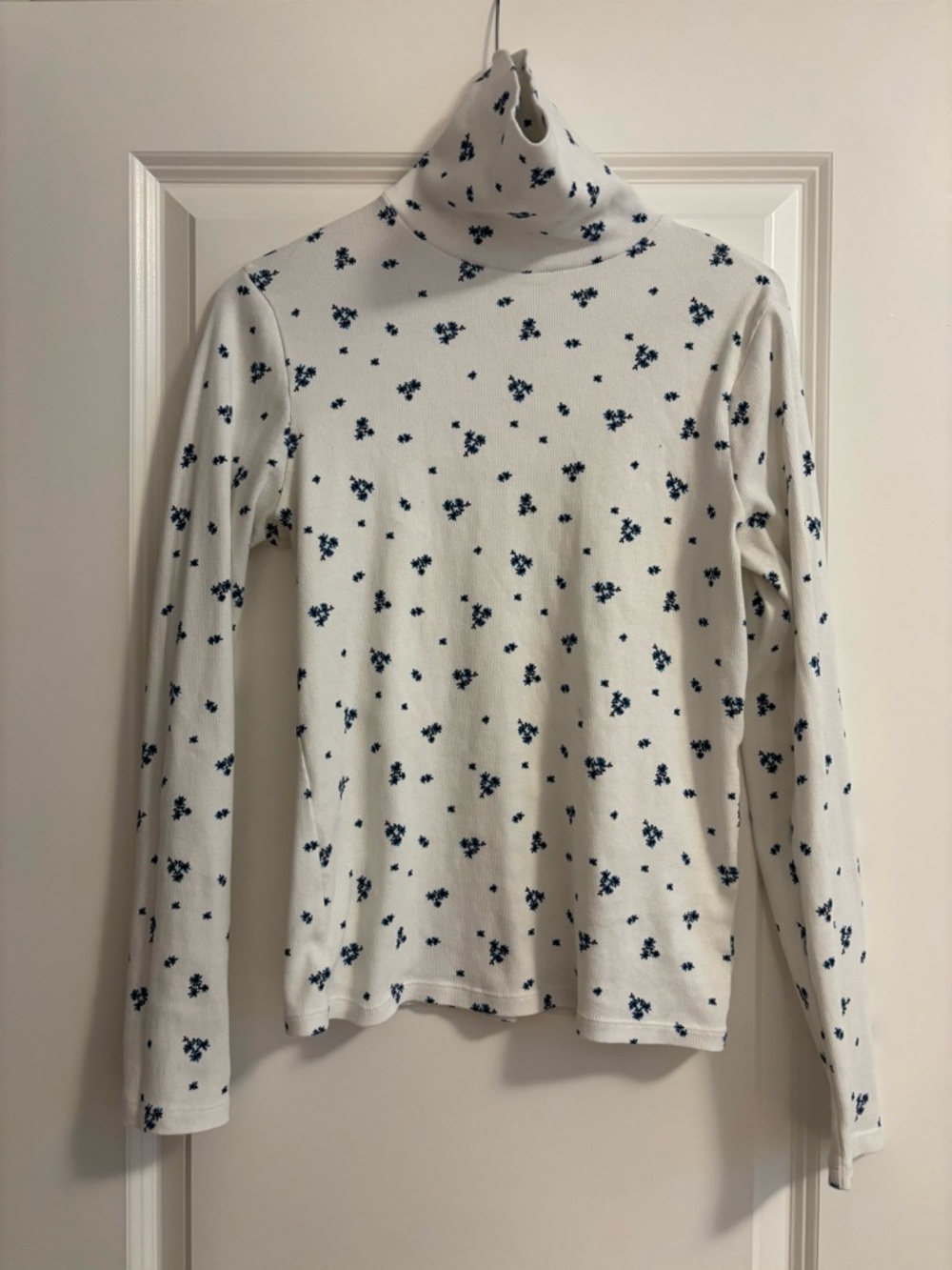 Levi's Cream Turtleneck with Navy Floral Accents
